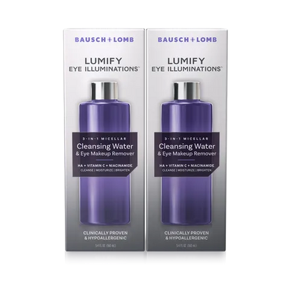 LUMIFY Eye Illuminations 3-In-1 Micellar Cleansing Water & Eye Makeup Remover (Pack of 2)